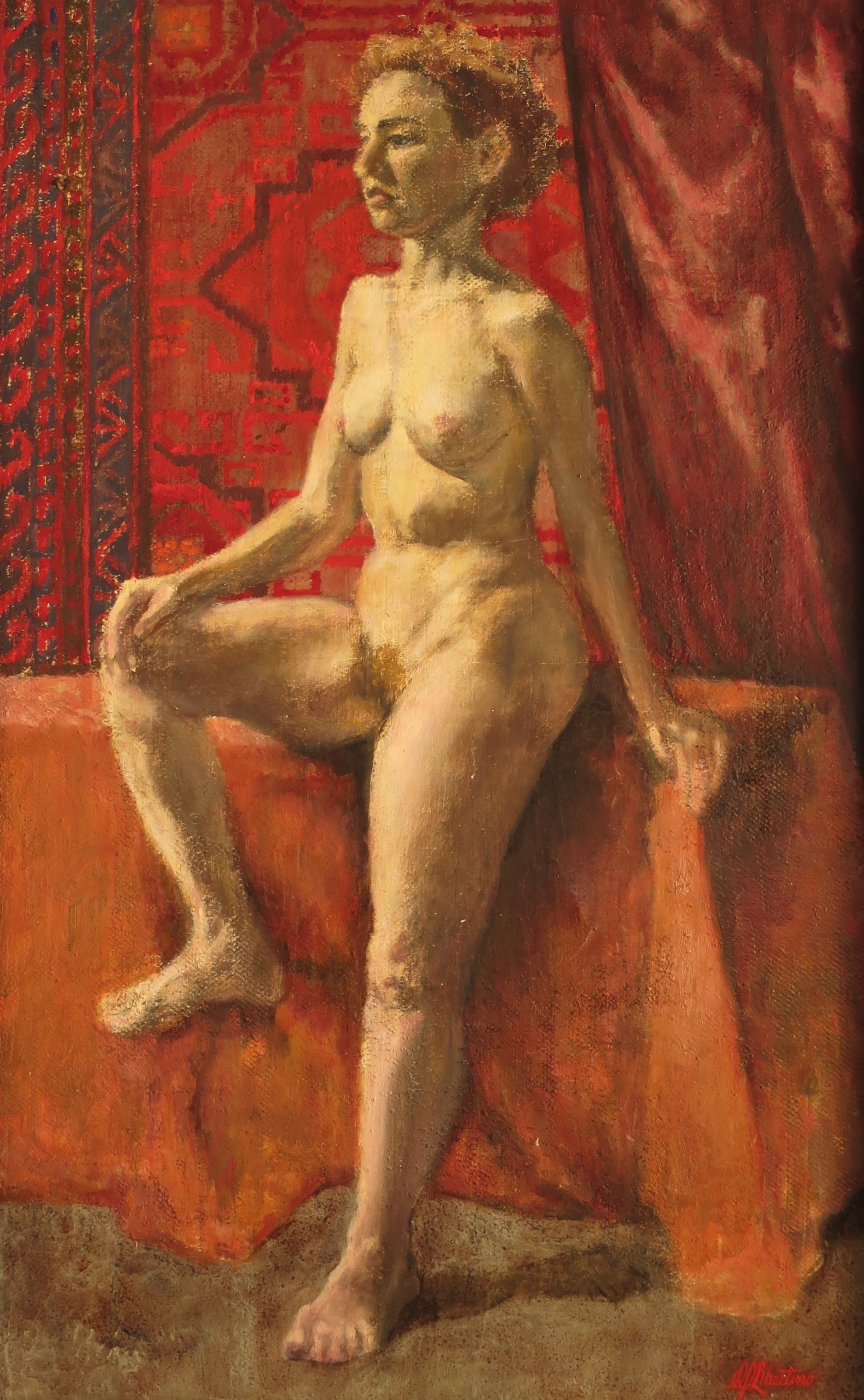 oil on plastered linen